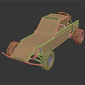 Electric Toy Golden Off Road Vehicle Model With Large Wheels And Detailed Structure