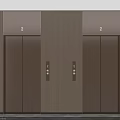 Modern Elevator Interior With Brown Doors Wooden Textured Walls And Number 2