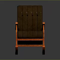 Modern Rocking Chair With Wooden Frame And Gray Stitched Cushion
