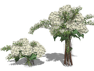 Modern vase floral ornaments combination 3d model