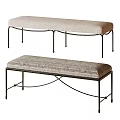Modern Upholstered Benches Featuring Textured Fabric And Metal Frame Design