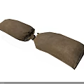 Two Brown Sandbags Connected Together On White Background 3D Rendering