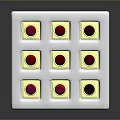 Woman's Lipstick Display With Red Pink Colors On Metal Stand Gold Base