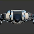 Game Movie Character Armored Mechanical Gorilla With Futuristic Tech Blue Glowing Parts And Weapon