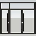 Modern Entrance Door With Black Frame And Clear Glass Panels Design