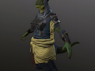 Modern Lizard Monster Modern Realistic Game Monster Lizard Man Lizard Monster Animal model