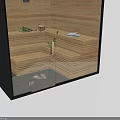 Modern Shower Sauna Interior Design With Wooden Seats Warm Lighting And Plants