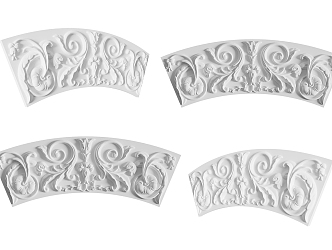 European-style Carved Simple Plaster Decorative Carved 3d model