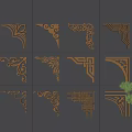 Carved Corner Element Component 3d model