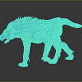 Blue Wolf Like Creature 3D Rendered Model With Spiked Fur And Detailed Design 3d model