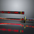 Samurai Sword With Decorative Red Accents Black Sheath Gold Handle And Detailed Patterns