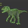 Realistic Large Carnivorous Dinosaur 3D Model With Gray Skin Spiked Back Sharp Teeth Open Mouth 3d model