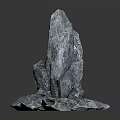 Natural Decorative Stone Sculpture With Rough Surface And Irregular Shape Design 3d model