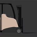 Pink Industrial Forklift With Black Mast Cabin And Forks For Material Handling
