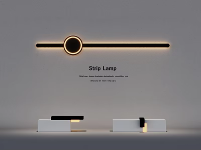 Modern White Reception Desk Design With Black Accents And Overhead Strip Lamp 3d model