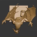 Golden Dragon Sculpture Standing On Intricate Carved Base With Detailed Design