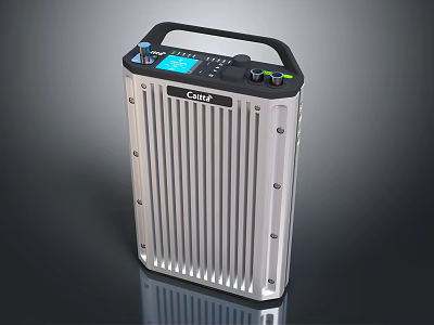 Cnfu Portable Power Station With Silver Casing Black Handle LCD Display And Multiple Ports 3d model