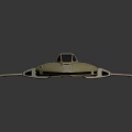 Cream Colored Model Airplane With Red Stripes Stealth Fighter Shape Transparent Cockpit And Dark Background