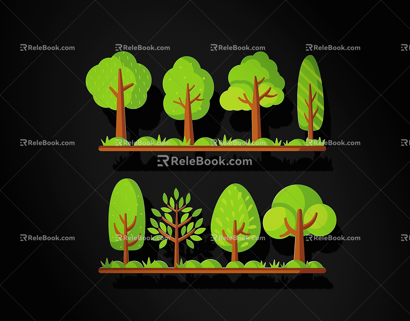 Cartoon Plant Beauty Chen Wall Decorations Silhouette 3d model