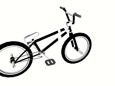 Sleek Black BMX Motorcycle Design With White Accent Frame Handlebar And Wheels 3d model