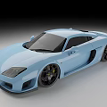 Light Blue Sports Car With Sleek Body Design And Black Alloy Wheels