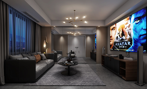 modern video room 3d model