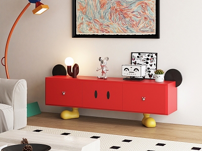 Mickey TV Cabinet Dopamine Style Jewelry Hanging Painting model