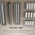 Grille lamp embedded grille lamp tube strip lamp 3d model