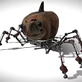 Creative Pumpkin Character With Mechanical Spider Legs And Artistic Design Details