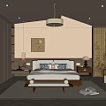 Elegant Modern Bedroom Interior With Beige Tones King Bed Nightstands And Wooden Furniture