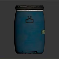 Blue Plastic Bucket With Black Lid And Handles For Washing Supplies Storage