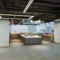 Spacious Supermarket Department Store Interior With Product Shelves And Display Counters
