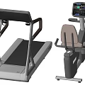 Modern High Quality Fitness Equipment Set Including Treadmill and Exercise Bike