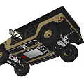 Military Style Hummer SUV With Large Off Road Tires And Metal Grille Doors