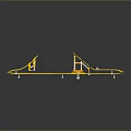 Yellow Mechanical Apparatus With Rail Track And Dual Devices On Reflective Surface