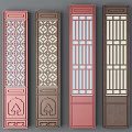 Decorative Swing Doors with Intricate Patterns and Various Color Designs 3d model