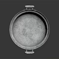 Handmade Round Aluminum Cooking Pot With Hammered Texture And Two Handles