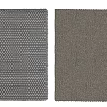 Two Tone Square Rugs Featuring Woven Grid Pattern In Gray And Brown Shades