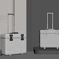 Modern Designer Suitcases With Metallic Gray Stripes And Colorful Decorative Stickers