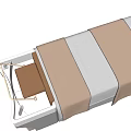 Modern Massage Table With Gray And Brown Cushions And Wooden Footrest