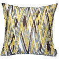 Accent Pillow With Yellow Blue Brown Geometric Ikat Pattern Modern Stylish Home Decor
