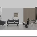 Modern Conference Room Interior With Long Table Chairs Wall Decorations Black Screen And Ceiling Lights