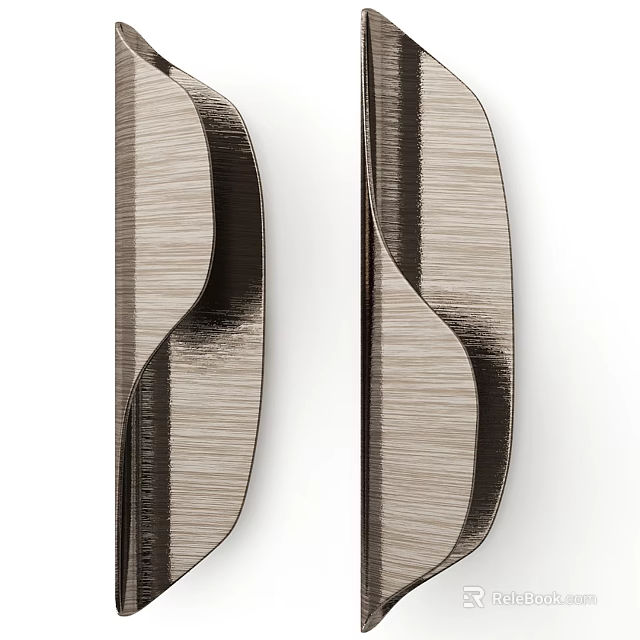 Elegant Modern Wall Lamps With Brushed Metal Curved Design For Home Decor 3d model 