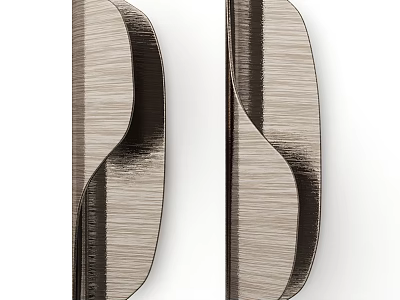 Elegant Modern Wall Lamps With Brushed Metal Curved Design For Home Decor 3d model