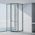 Modern Shower Sauna Interior With Glass Enclosure And Marble Walls Sea View Design