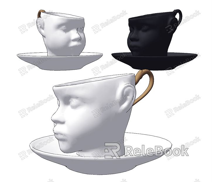 Modern Coffee Cup Creative Head Coffee Cup model