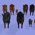 Group of Various Colored Pigs Including Striped Neon Glowing and Different Sizes
