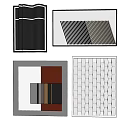 Modern Abstract Wall Art Collection With Geometric Stripes Checkerboard And Color Blocks