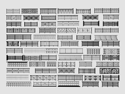 Various Decorative Fence Styles Featuring Intricate Patterns And Design Ideas 3d model