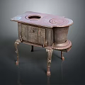 Retro Style Computer Case With Antique Metal Finish Decorative Legs And Round Openings